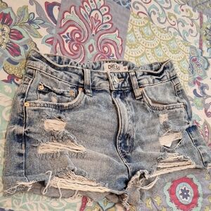 Refuge Blue Distressed Jean Shorts. Size 1